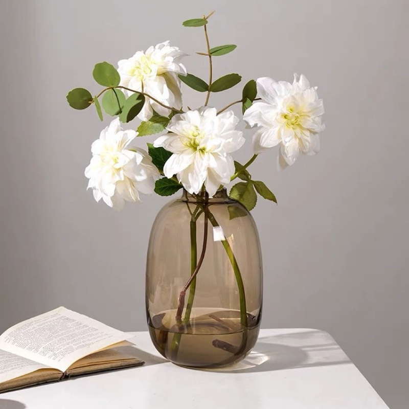 Hydroponic Grow Pod - Transparent Glass Vase, Office Decor, Large