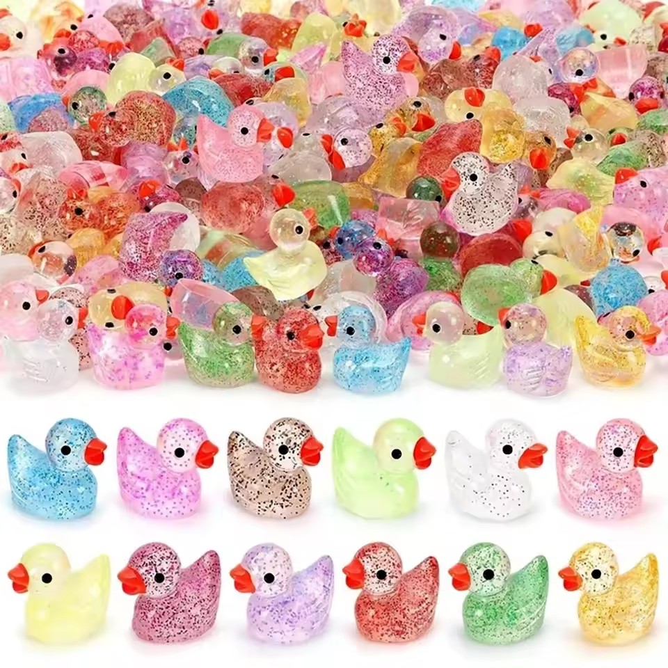 Smart Garden Diy - ~ Miniature resin duck with purpurine,