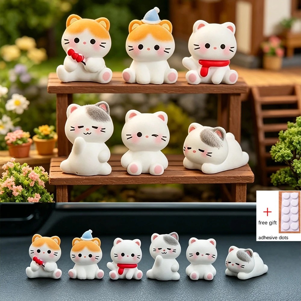 6pcs Cute Cat Resin Figurines  - Smart Garden Diy review and price