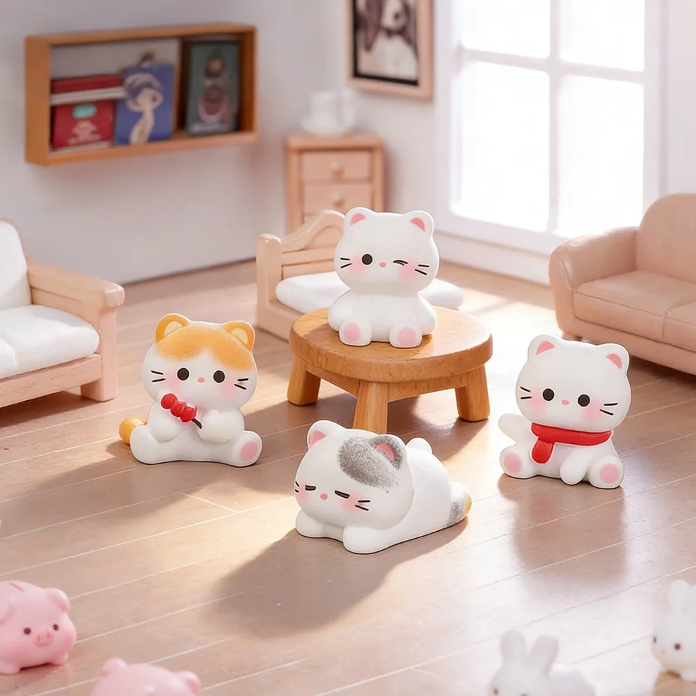 6pcs Cute Cat Resin Figurines  - Smart Garden Diy review and price