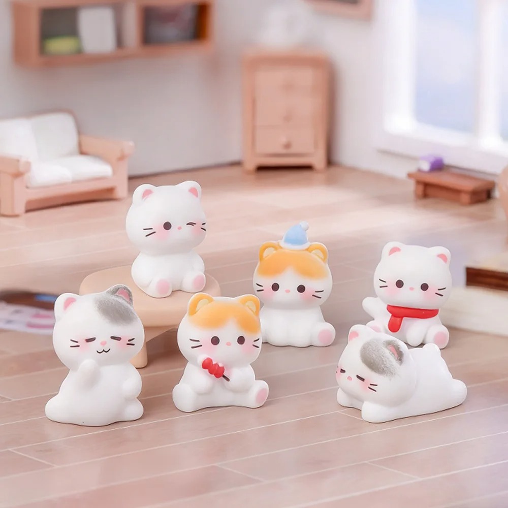 6pcs Cute Cat Resin Figurines  - Smart Garden Diy review and price