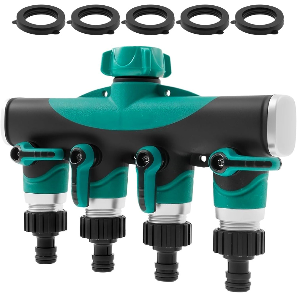 Heavy Duty Metal 4 Way 3/4'' T - Smart Garden Hose Valve review and price