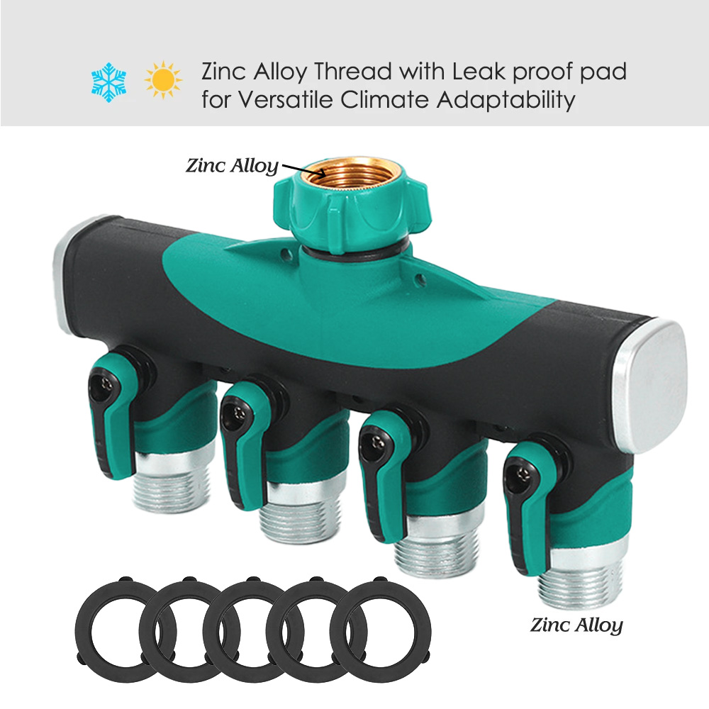 Heavy Duty Metal 4 Way 3/4'' T - Smart Garden Hose Valve review and price