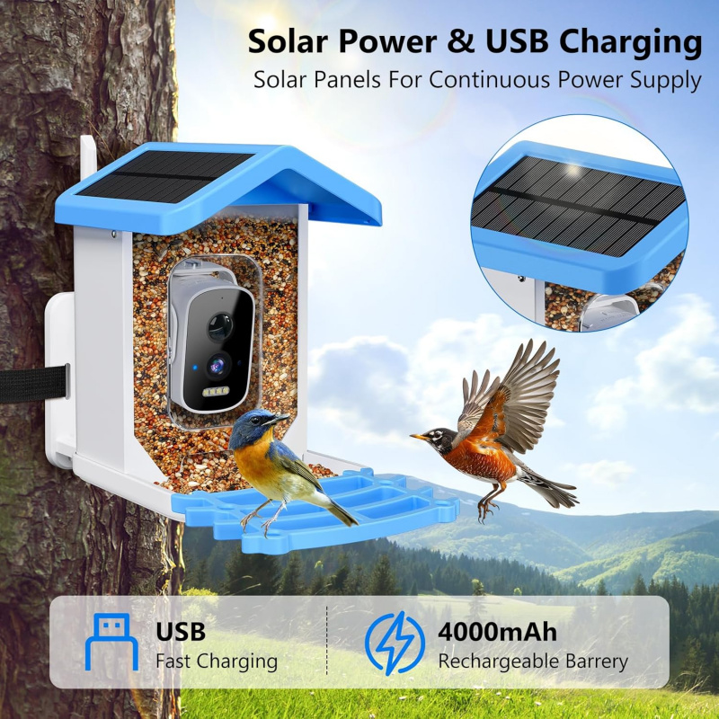 WiFi Smart Bird Feeder with Ca - Smart Garden Outdoor review and price