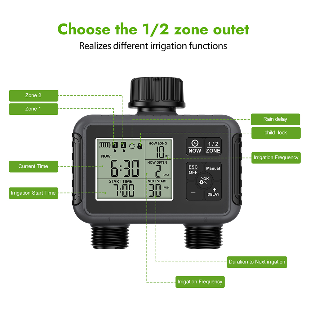 Dual Zone Independent Display  - Smart Garden Water Timer review and price