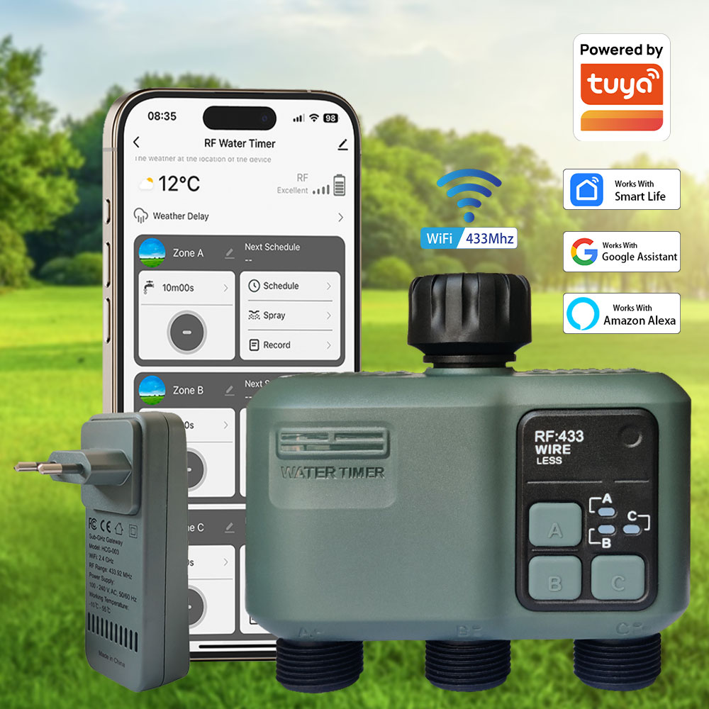 Tuya Wifi+RF433 3-outlet Water - Smart Garden Water Timer review and price